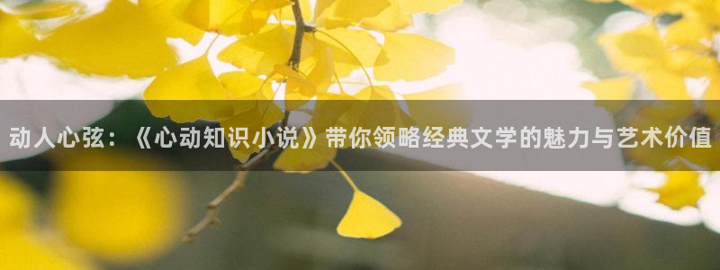 免费小说网官网：动人心弦：《心动知识小说》带你领略经典文学的魅力与艺术价值